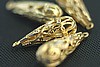 10pc VINTAGE STYLE 19x6mm SOLID RAW BRASS FILIGREE TEARDROP BEAD LOT FBD1-10